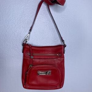 Sophia Caperelli Red Leather Crossbody Bag
